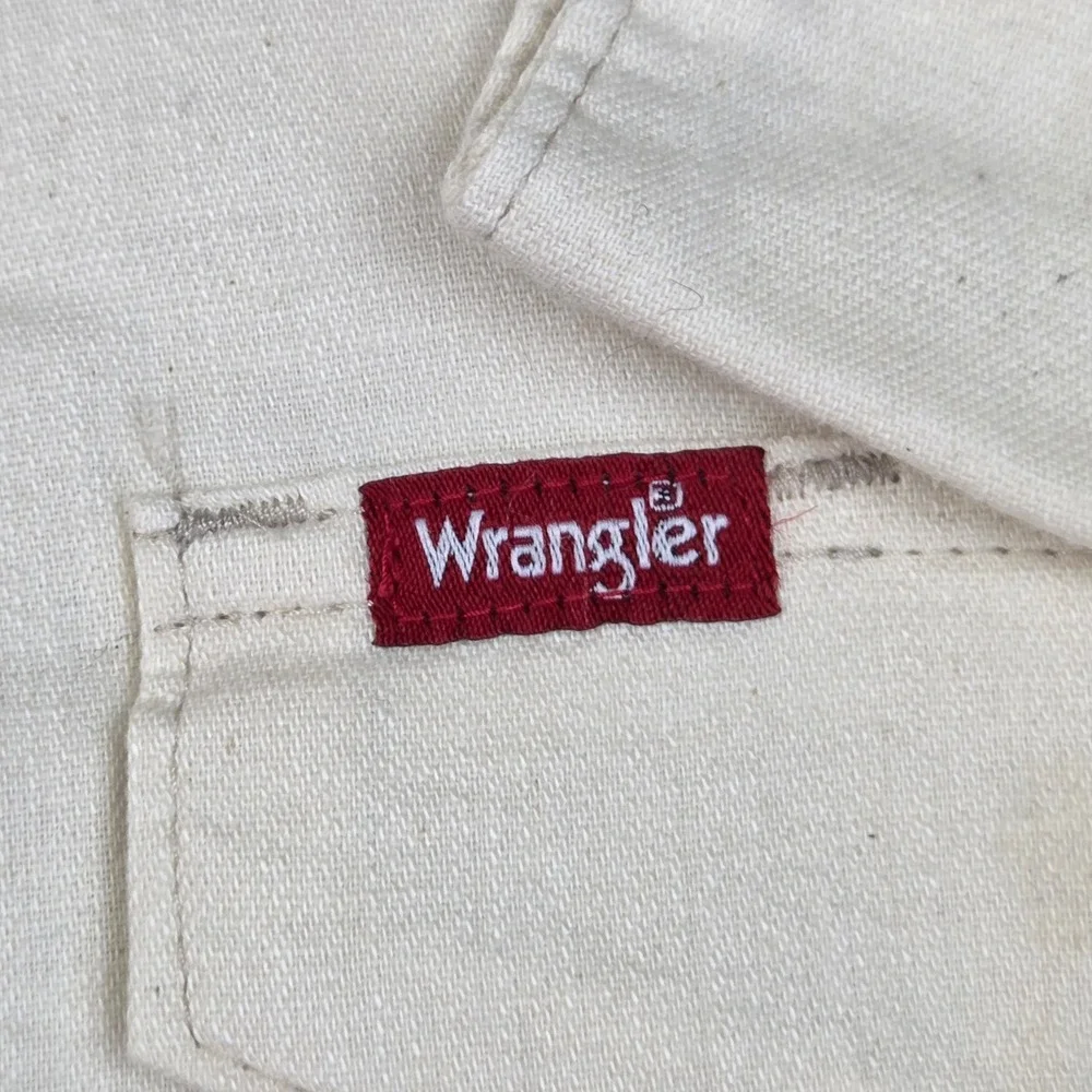 Vintage Wrangler Western Pearl Snap Shirt Mens XL Heavy Cotton Long Sleeve White - Picture 6 of 9